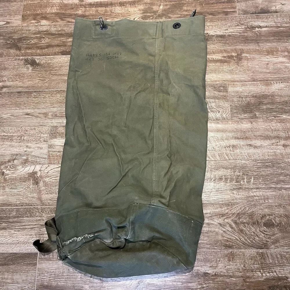 Vintage US Military Canvas Duffle Bag Olive Drab